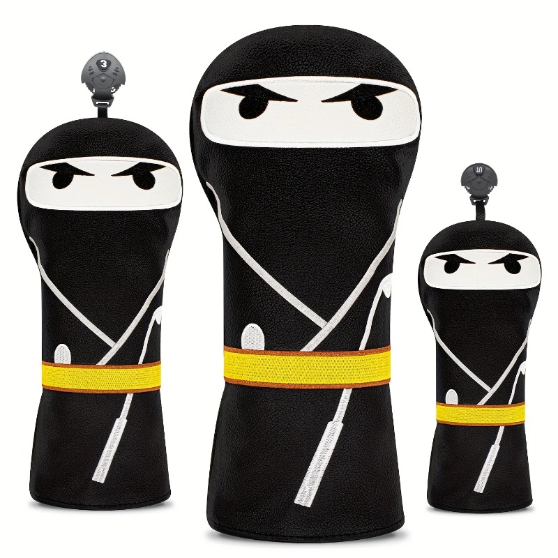 Golf Equipment Organizer - Samurai Pattern Black Golf Club Head