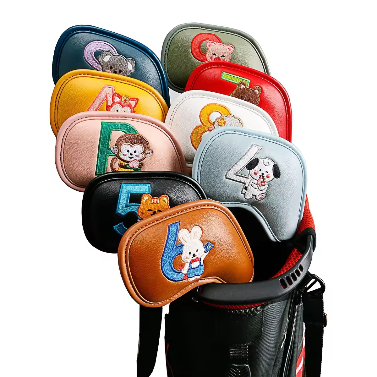 Golf Equipment Organizer - 9Pcs Cute Cartoon Animal Golf Iron