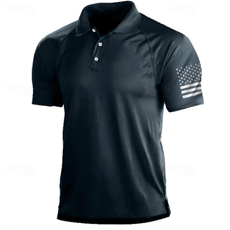 3D Print USA Flag Pattern Polo - Golf Equipment Brands 评论和价格