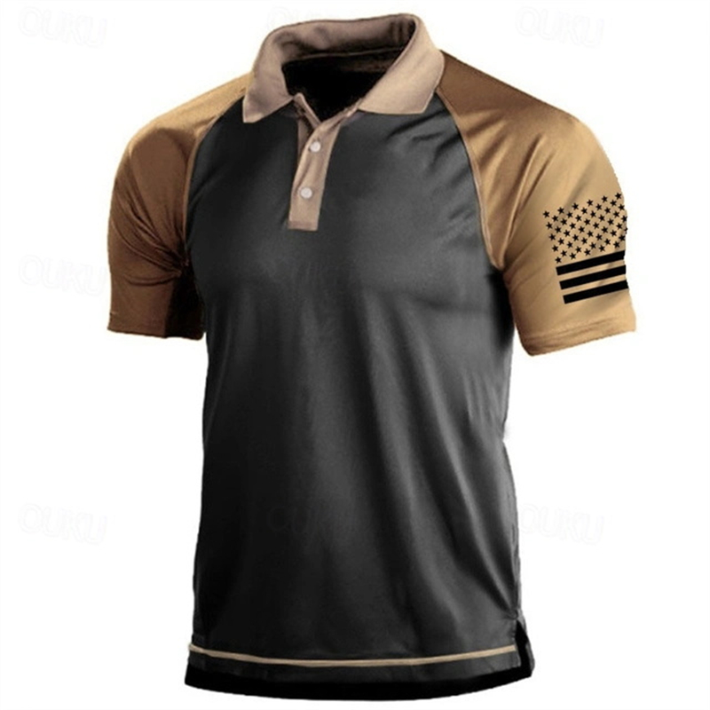 3D Print USA Flag Pattern Polo - Golf Equipment Brands 评论和价格